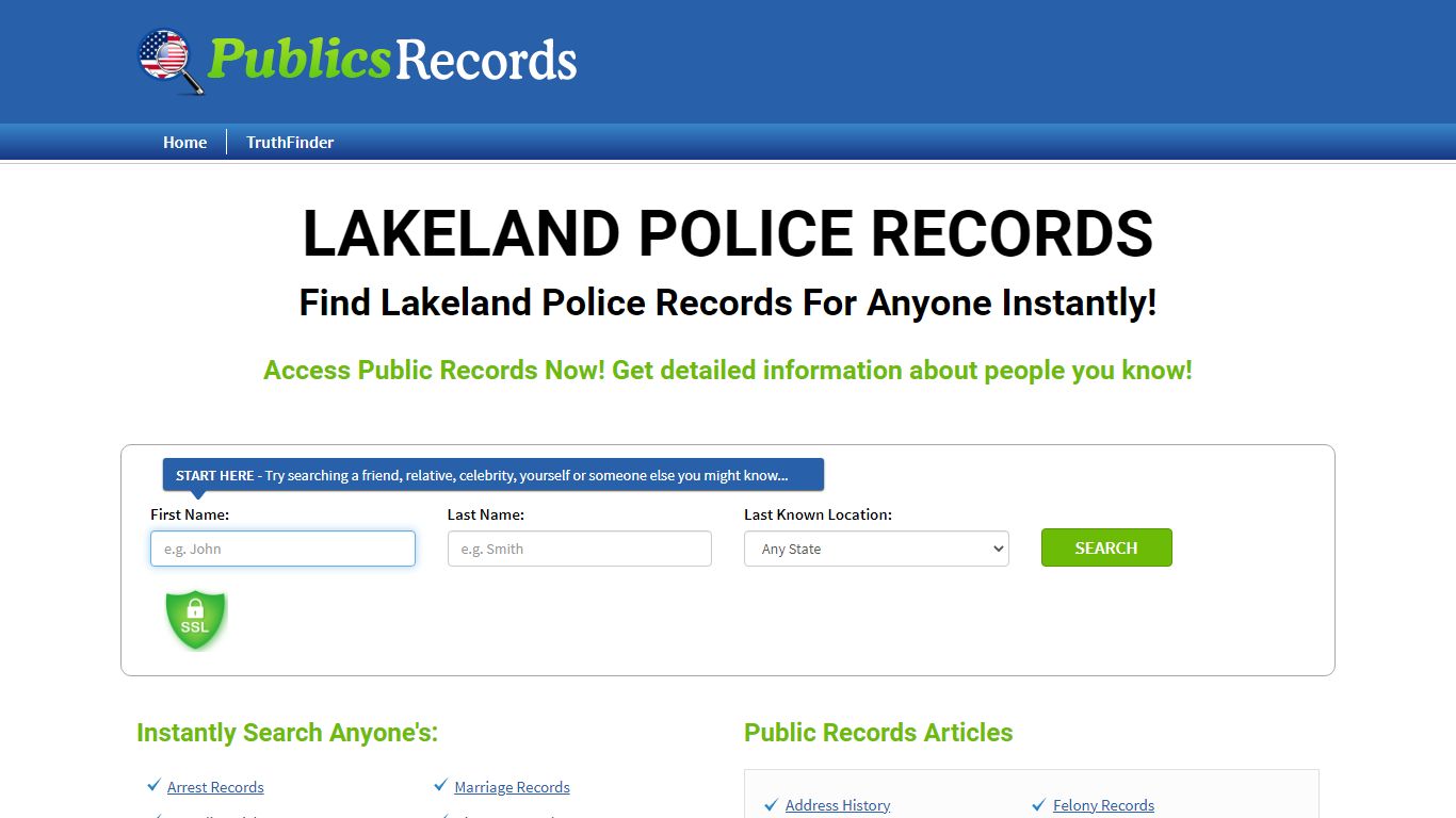 Find Lakeland Police Records For Anyone Instantly!